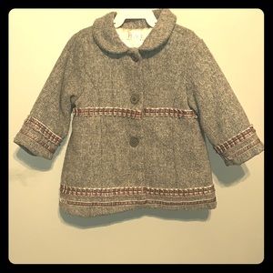 6-12mos. Gray soft wool jacket, babygirl 💜